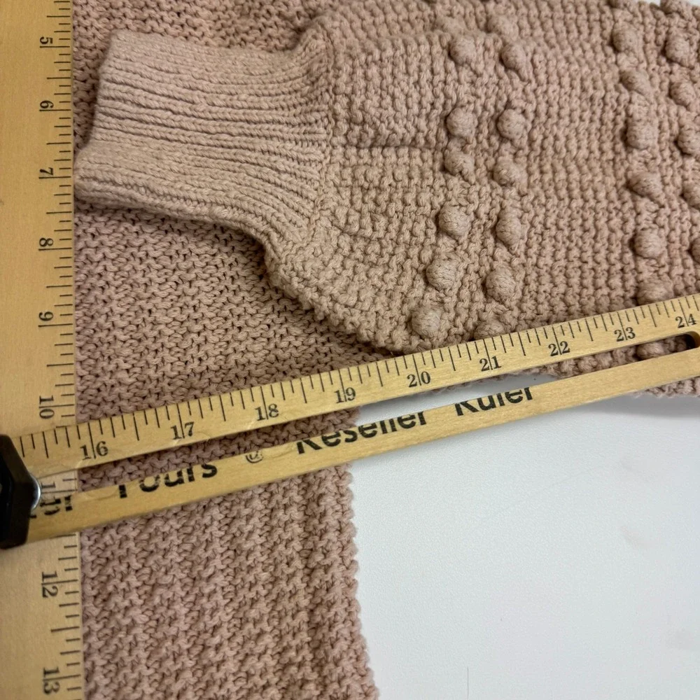 Madewell Sweater Womens Small Tan Avalon Bobble Sleeve Chunky‎ Knit Boho Cozy